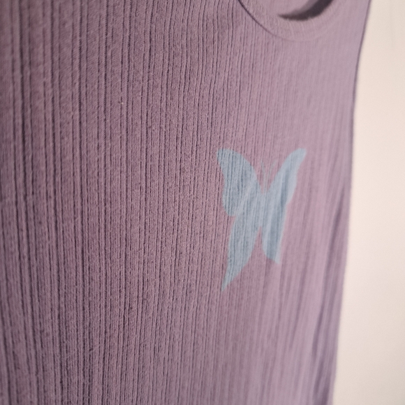 Sentiments Purple Butterfly Muscle Top - Picture 2 of 5